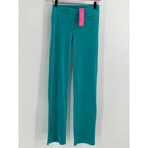 Lilly Pulitzer Pants Dorsey Velour Women’s Size XXS 2XS Maldives Green‎ New